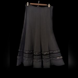 Sz 10 Sunny Leigh Black Midi A-Line Skirt
